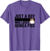 Guinea Pig Hideout Designs Just A Boy Who Loves Guinea Pigs Funny Guinea Pig T-Shirt - Purple Heather