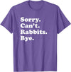 Funny Rabbit Gift for Men Women Boys or Girls T-Shirt in Purple Heather