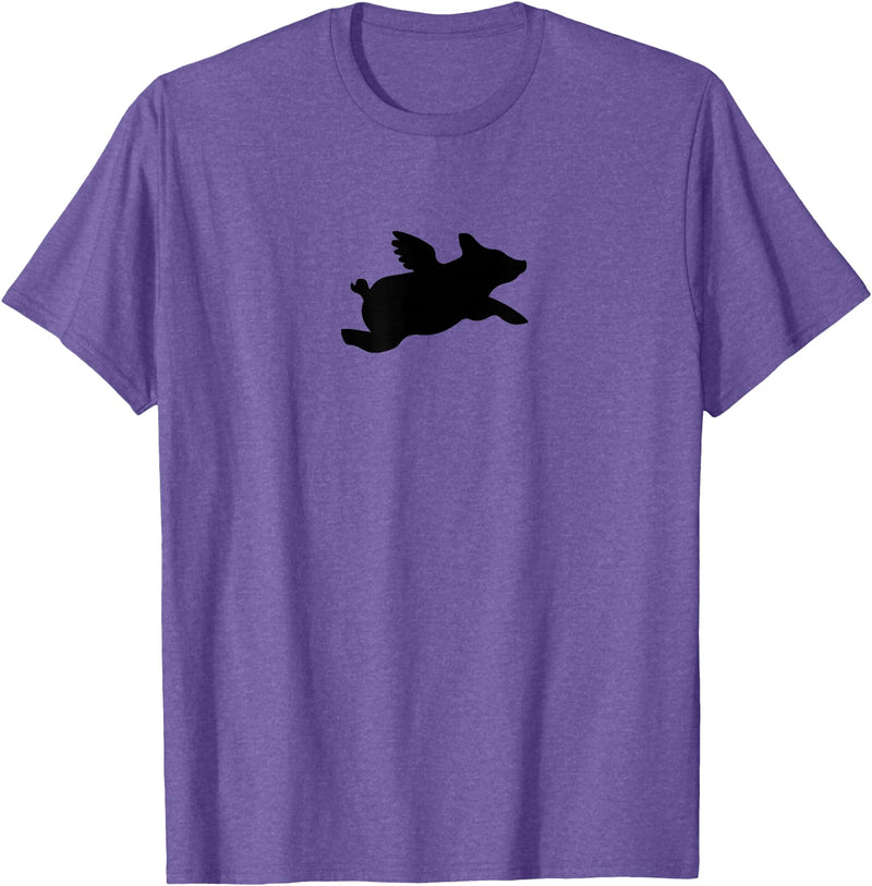 Pigs Flying Pig T-Shirt - Purple Heather