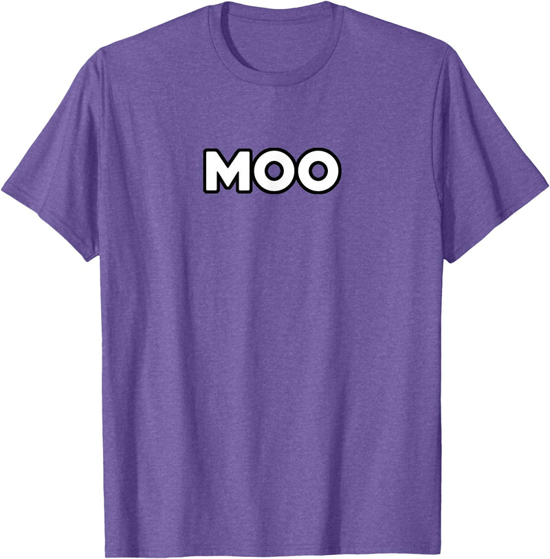 Moo Talking Cow Moo - Funny Cow Goes Moo T-Shirt - Purple Heather