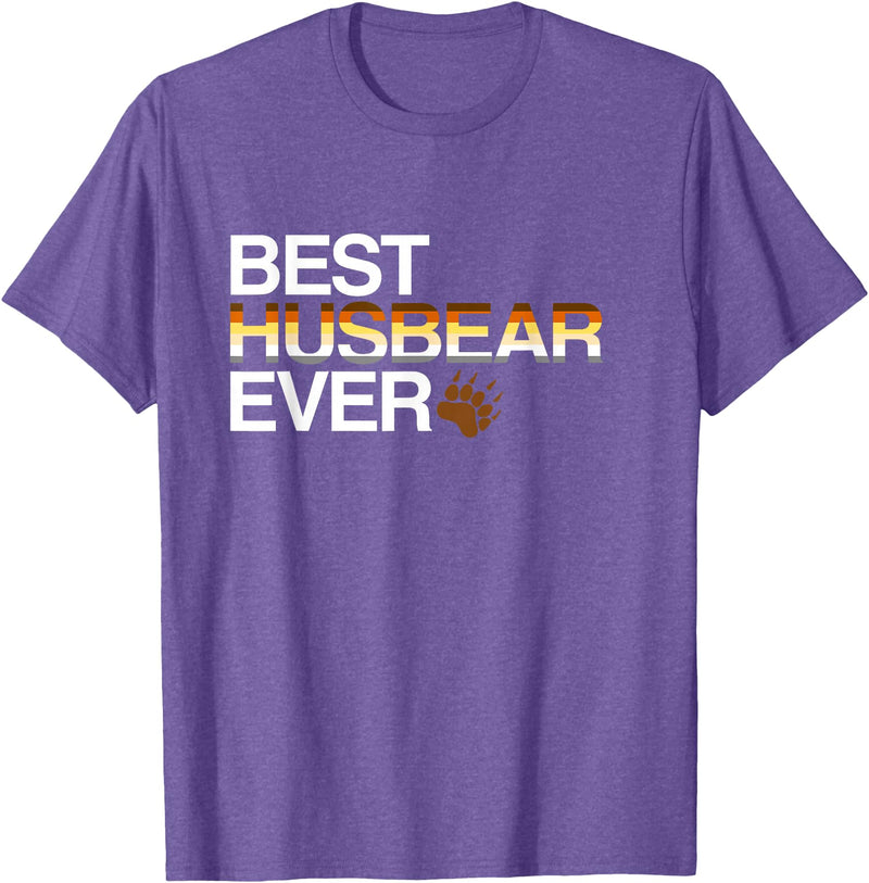 LGBT Love is Love Gay Bear Shirts Gay Bear Tee The Best Husband of All Time T-Shirt - Purple Heather