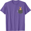 Pocket Bunny - Men Rabbit Pocket T-Shirt in Purple Heather