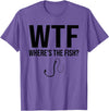 WTF Wheres The Fish Tee Funny Fishing, WTF Wheres The Fish T-Shirt - Purple Heather
