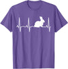 Bunny Heartbeat for Bunny Lovers Rabbit Gift T-Shirt in Purple Heather