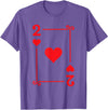 Playing Card Costume Tees - 2 Hearts Card - Two Card T-Shirt - Purple Heather
