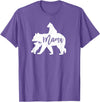Artsy Mommy Bear Silhouette Nature Family Gifts Mama Bear 2 Baby Bear Cubs Playing Riding on Back T-Shirt - Purple Heather