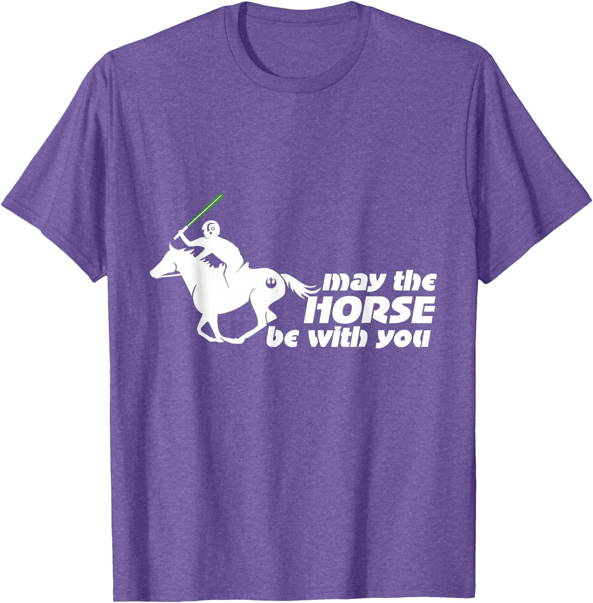 NickerStickers May the Horse Be With You | Equestrian Geek T-Shirt T-Shirt - Purple Heather