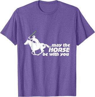 NickerStickers May the Horse Be With You | Equestrian Geek T-Shirt T-Shirt - Purple Heather