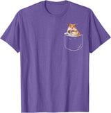 Pocket Hamster Shirt, Funny Hamster in Pocket Gift Tshirt T-Shirt - Purple Heather