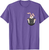 Cute Rabbit Bag Lover Bunny Graphic T-Shirt in Purple Heather