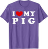 I Heart My Everything - Collection I Love My Pig T-Shirt - Purple Heather
