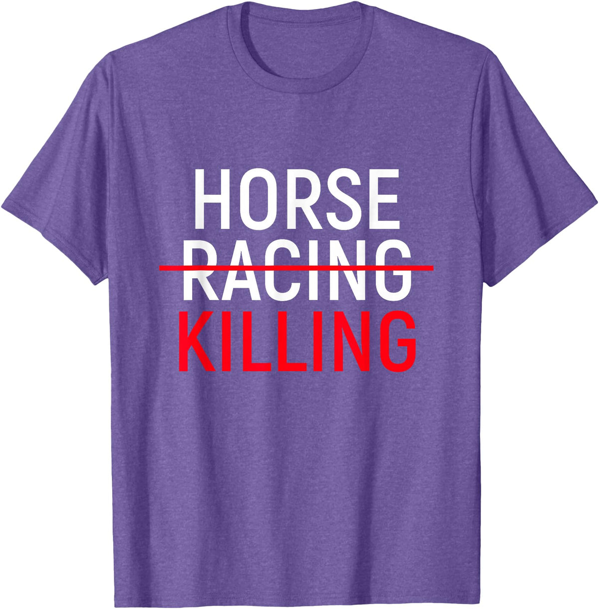 Nuleaf Advocacy Apparel Anti Horse Racing T-Shirt | Save Racehorses Equestrian Tee T-Shirt - Purple Heather