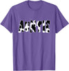 funny saying Gifts for Family Members and more Auntie Cow Print Cow Pattern T-Shirt, Black - Purple Heather