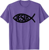 True Believing Christian Tees Jesus Fish T-Shirt - Purple Heather