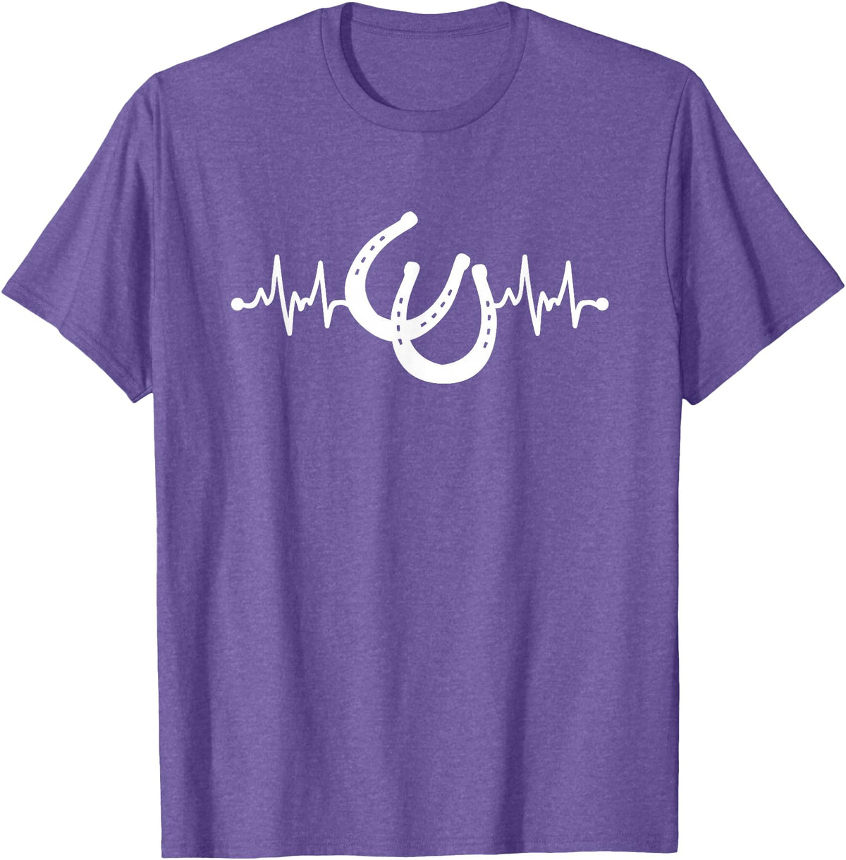 Horseshoe Horse Heartbeat Apparel Heartbeat Horse Lover Clothing - Horse Heartbeat T-Shirt - Purple Heather