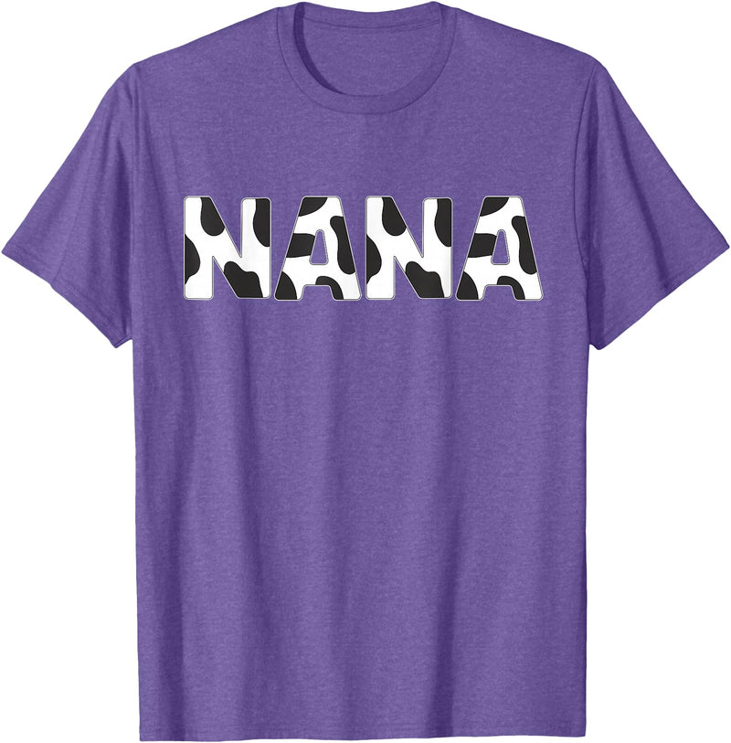 Cow Print Birthday Shirt For Family Men Women Cow Nana Birthday Family Matching 1 St Birthday Girl Boy T-Shirt - Purple