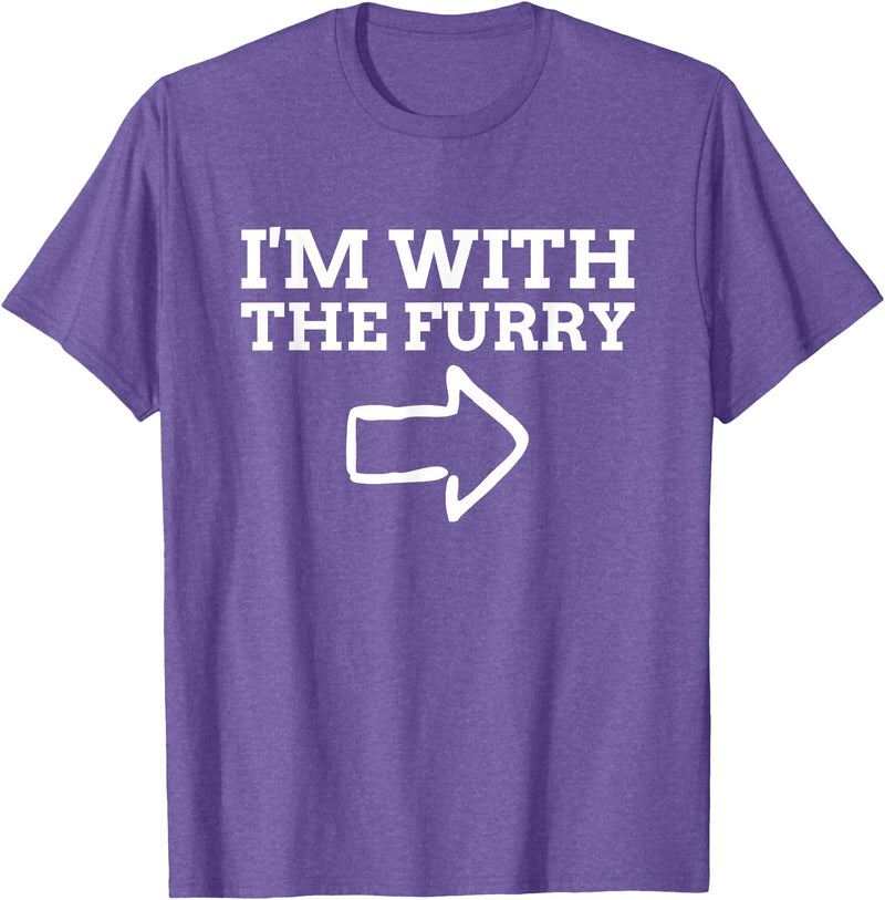 Furry Fandom Gifts I'm with The Furry T-Shirt - Purple Heather