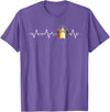 Bear Community Bear Brotherhood Gay Men Gifts Gay Bear Pride Heartbeat Paw Minimal Bear Flag T-Shirt - Purple Heather