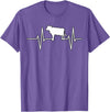 Animal Funny Farmer Farmers Gift Cow Cattle Beef Heartbeat Funny T-Shirt - Purple Heather
