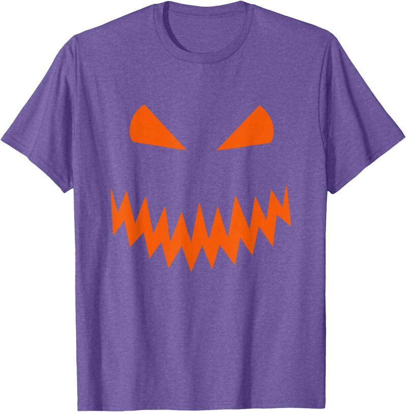 Halloween Designs. Pumpkin Jack O Lantern Scary Face Halloween Costume Graphic T-Shirt - Purple Heather