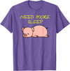 Cute Animal Pyjama Sleep Bed Outfits Funny Sleeping Pig Pajama Design for Bedtime T-Shirt - Purple Heather