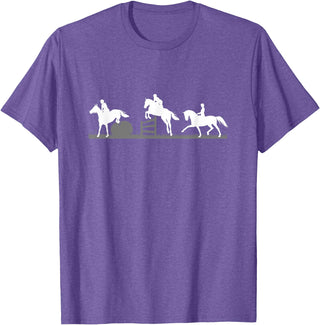 Horse Jumping and Eventing Horses Tee's Event Horses T-Shirt Horse Jumping and Dressage T-Shirt - Purple Heather