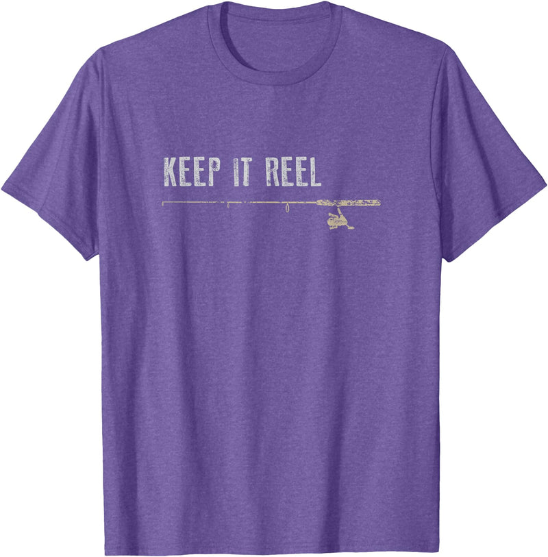 Triple G Mavs Funny Fishing Shirt, Keep it Reel Fish T-Shirt - Purple Heather