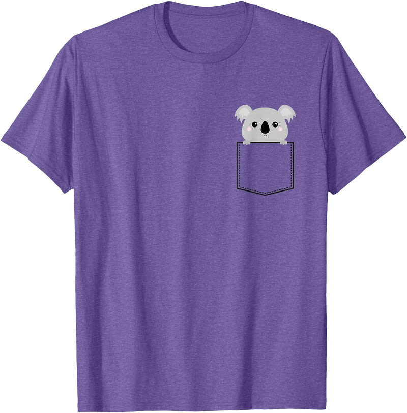 Pocket Koala Shirts Pocket Koala Bear T-Shirt - Purple Heather