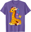 Funny giraffe drawing Gift Ideas Funny Giraffe Drawing Forest Ranger Cool Giraffe Mom T-Shirt - Purple Heather