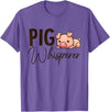 SHIRTSIDE PIG Pig Whisperer Shirt Gift For Pig Lover T-Shirt - Purple Heather