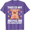 Cute Pig Pajama for Women Girls or Kids Women PJ Pig Pjs Cute Pig PJ Girl Farmer Stuff My Pig Pajama T-Shirt - Purple Heather