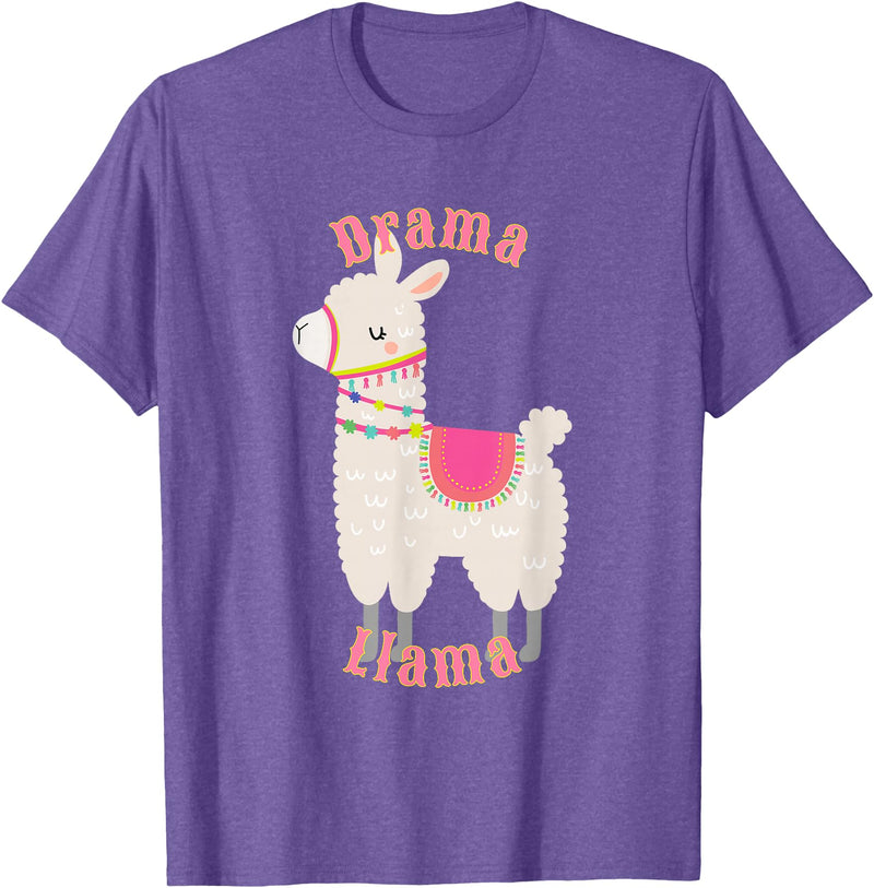 Cute Llama Shirts Drama Llama T-Shirt for Adults and Kids T-Shirt - Purple Heather
