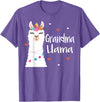 Me & Mommy Llama Co. Grandma Llama Cute Llamas Lover Best Grandmother Ever T-Shirt - Purple Heather