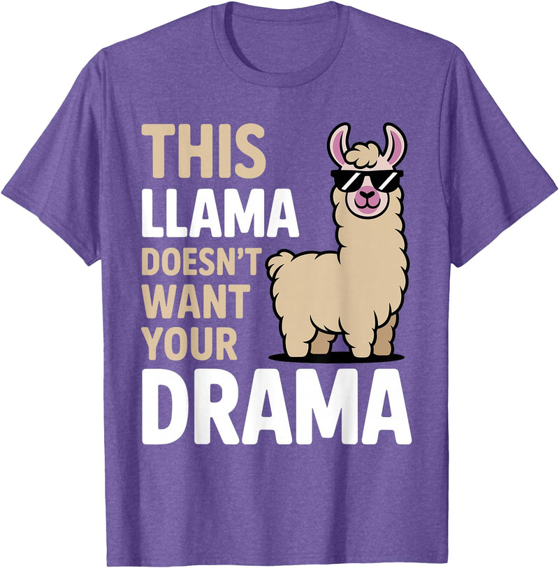Llama Gift Llama Lover Accessories & Lama Stuff Funny Llama Design for Men Women Kids Llama Lover Llama T-Shirt - Purple Heather