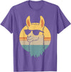 Alpaca Funny Llama Lover Funny Llama Sunglasses T-Shirt - Purple Heather