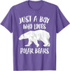 Polar Bear Lover Gift Just A Boy Who Loves Polar Bears T-Shirt Bear Lover Gift T-Shirt - Purple Heather