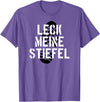 Bear Daddy Leck Meine Stiefel Lick My Boots German Gay Leather T-Shirt T-Shirt - Purple Heather