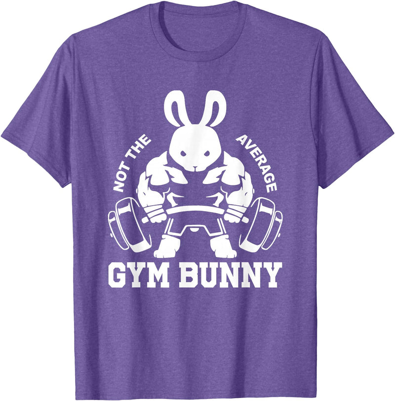 Easter Day Gym Bunny Rabbit Weightlifting Deadlift Fitness T-Shirt in Purple Heather