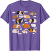Guinea pig breeds Shirt Shirt Costume Clothing Tee Guinea pig breeds Shirt Shirt Costume Clothing Accessories T-Shirt - Purple Heather