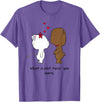 Valentinstag Geschenk - Love Animal Couple Love Animal Cat and Bear Couple - Valentine's Day Gift T-Shirt - Purple Heather