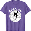 Funny Rock on Bunny Rabbit Shadow Puppet Rock N Roll Hand T-Shirt in Purple Heather