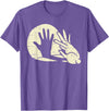 Funny Rabbit Animal Bunny Lover Shadow Play Pun Gift T-Shirt in Purple Heather