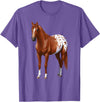 Horse Lover Art by CSForest Chestnut Sorrel Blanket Appaloosa Horse Lover Gift T-Shirt - Purple Heather