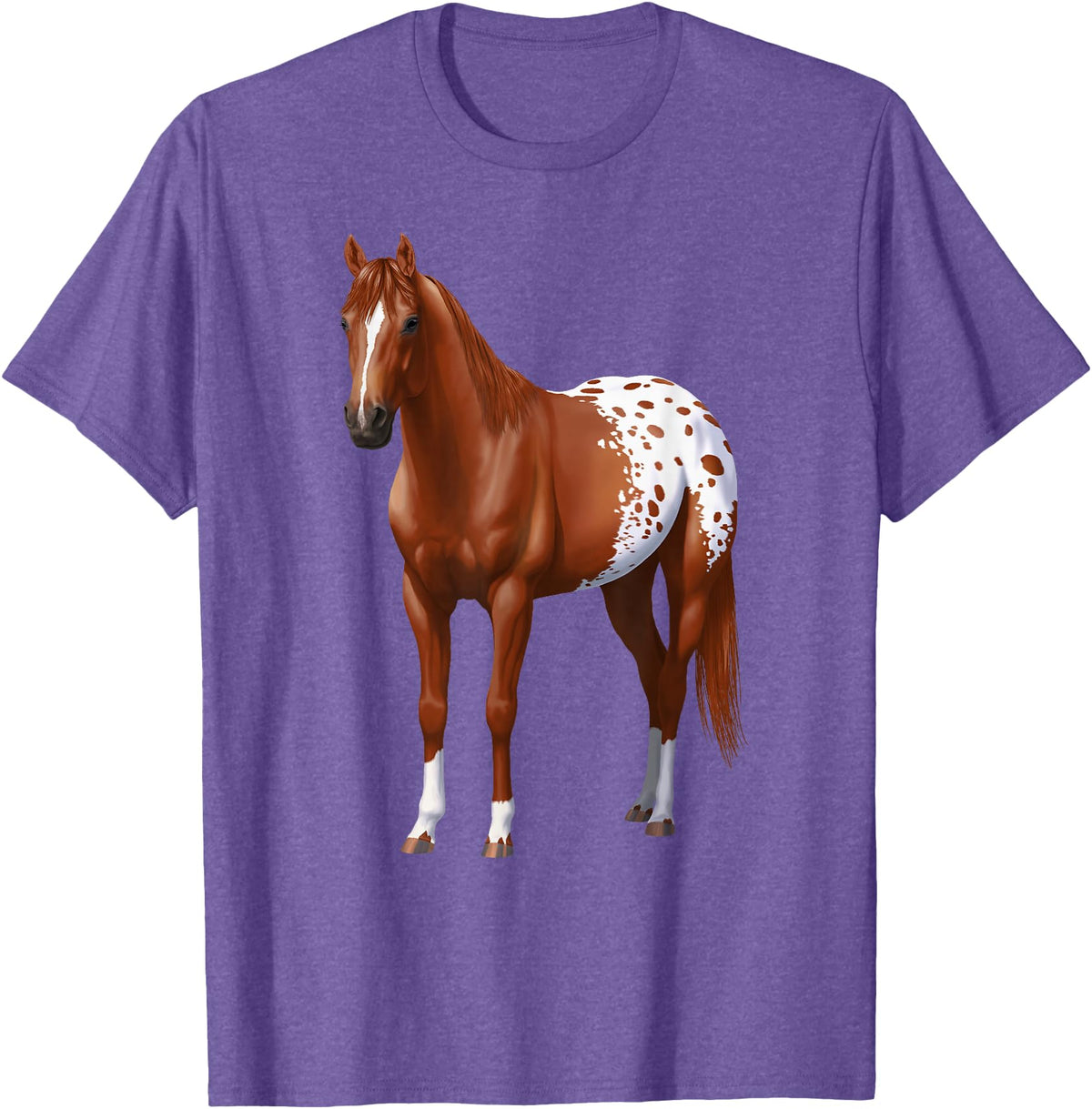 Horse Lover Art by CSForest Chestnut Sorrel Blanket Appaloosa Horse Lover Gift T-Shirt - Purple Heather