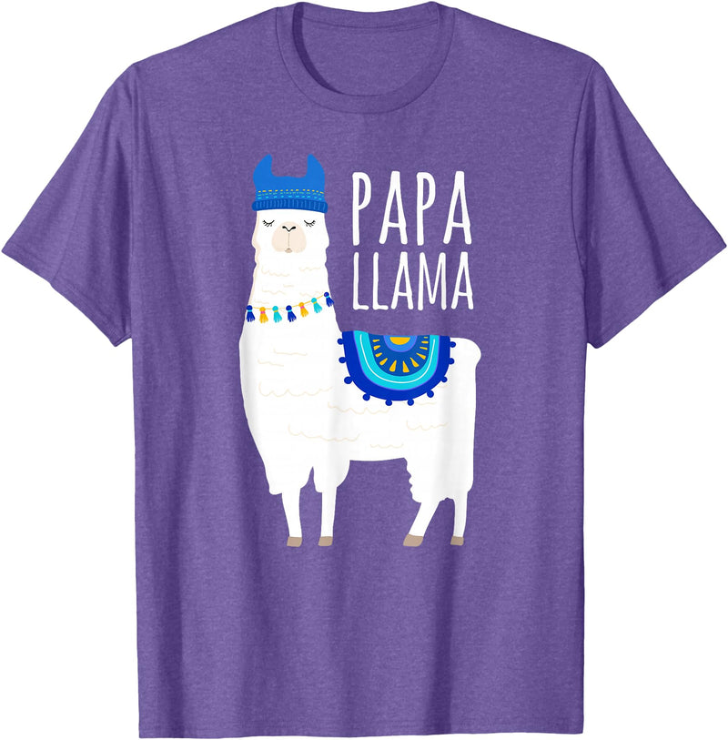 Mama Llama Lover Gifts by Memme Papa Llama T-Shirts for Men T-Shirt - Purple Heather