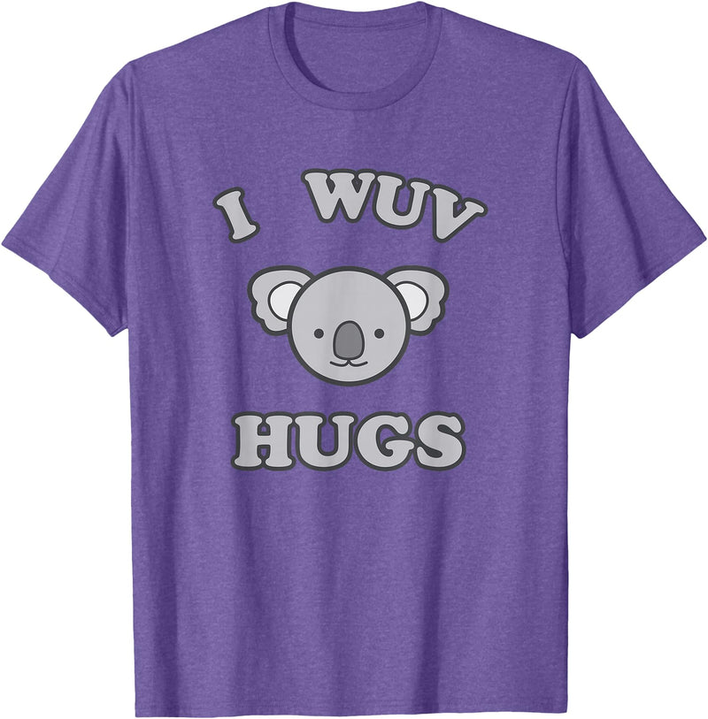 I Wuv Hugs and Koala Bears I Wuv Hugs Cute Koala Bear Love T-Shirt - Purple Heather