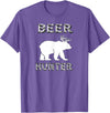 funny Beer Hunter shirt Funny Bear Deer BEER Hunting Tee Shirt T-Shirt - Purple Heather