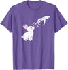 Cute Skeleton Hand Boop Bunny Rabbit Funny Easter Day T-Shirt in Purple Heather