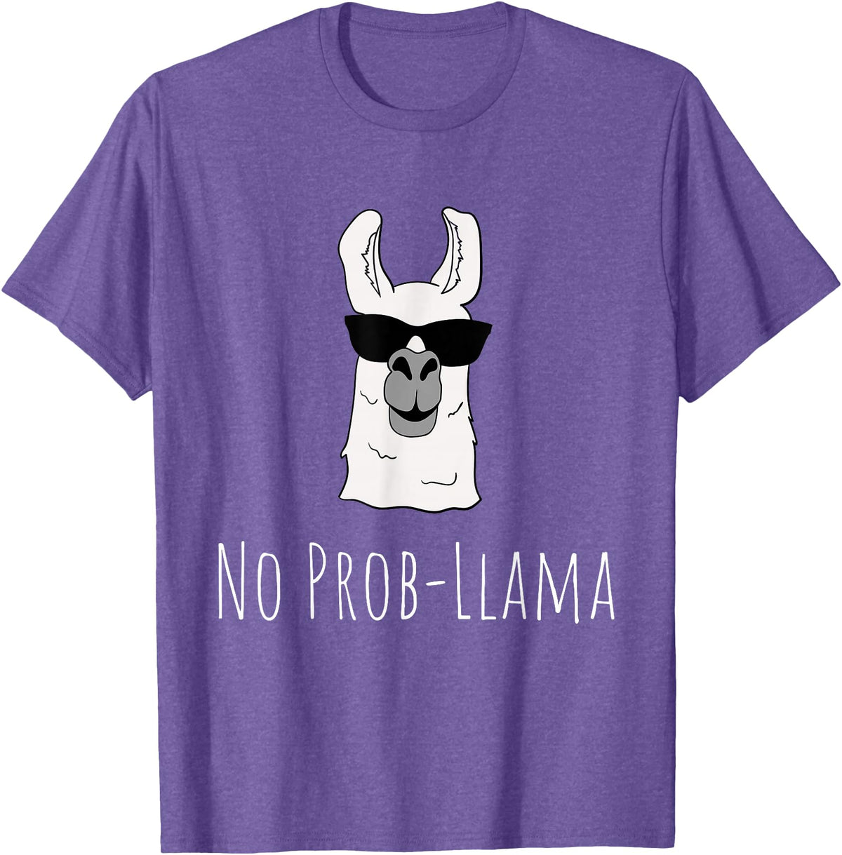 Llama Mama Apparel No Prob-Llama No Problem Cute Funny Cool Llama Alpaca Gift T-Shirt - Purple Heather