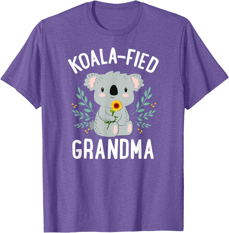 Mothers Day Stuff for Mom from Daughter or Son Koalafied Grandma Koala Bear Sunflower Floral Mothers Day T-Shirt - Purple Heather